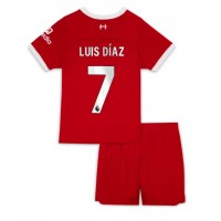 Dres Liverpool Luis Diaz #7 Domáci pre deti 2023-24 Krátky Rukáv (+ trenírky)